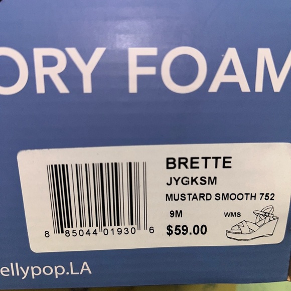 Jellypop Brette Wedge Sandals mustard size 9 - Picture 4 of 5